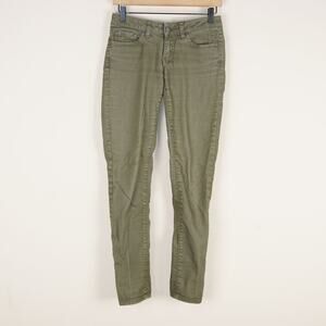 Kara Low Rise Green Organic Cotton Blend Kara Skinny Jeans Womens Sz 0 / 25